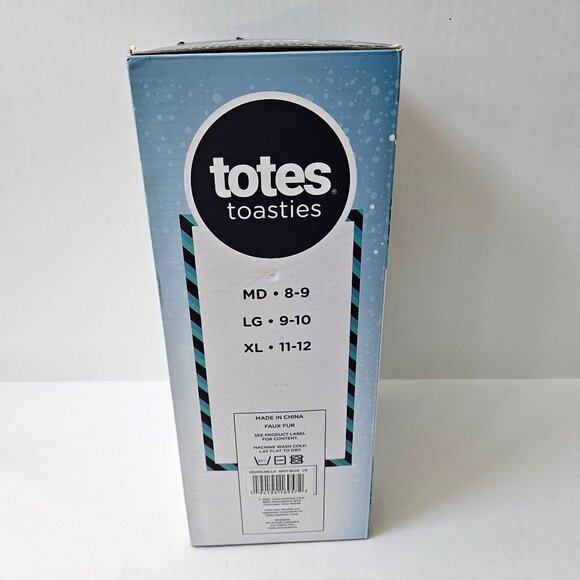 Totes Toasties Slippers Mens Large 9 10 Navy Corduroy Memory Foam Slip Ons NEW - Picture 4 of 4